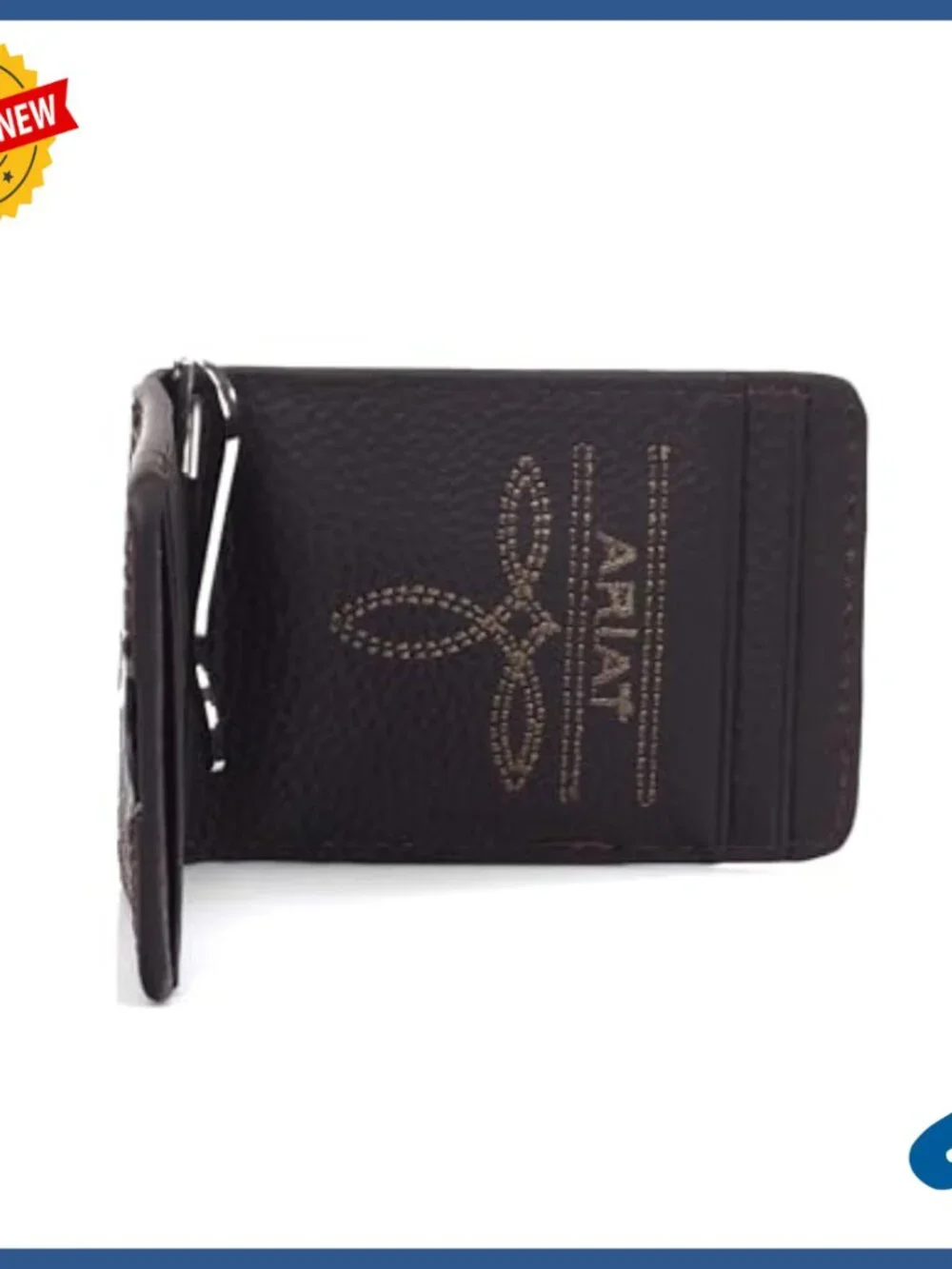 Genuine Leather Bifold Wallet with Money Clip, Slim Design